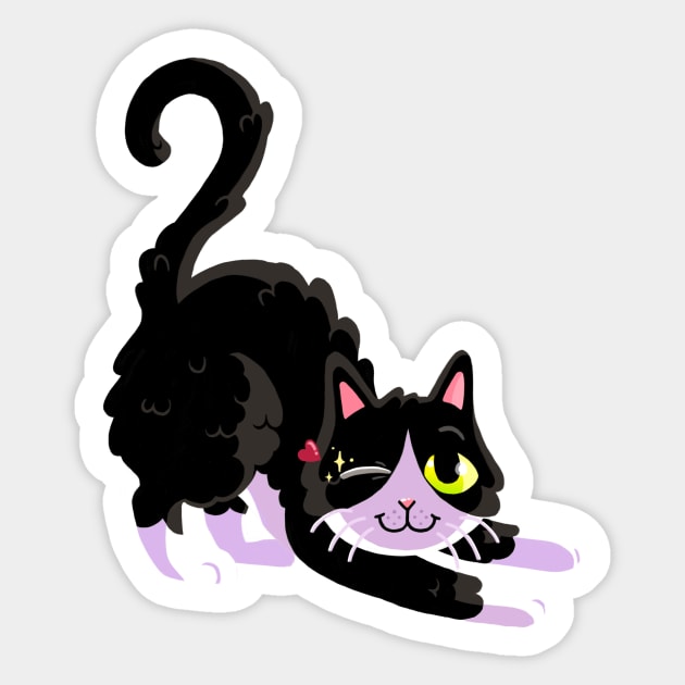 Smirk cat Sticker by Contenebratio